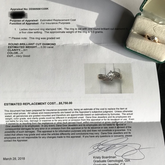 18k Wedding Solitaire and Matching Band - Picture 2 of 10